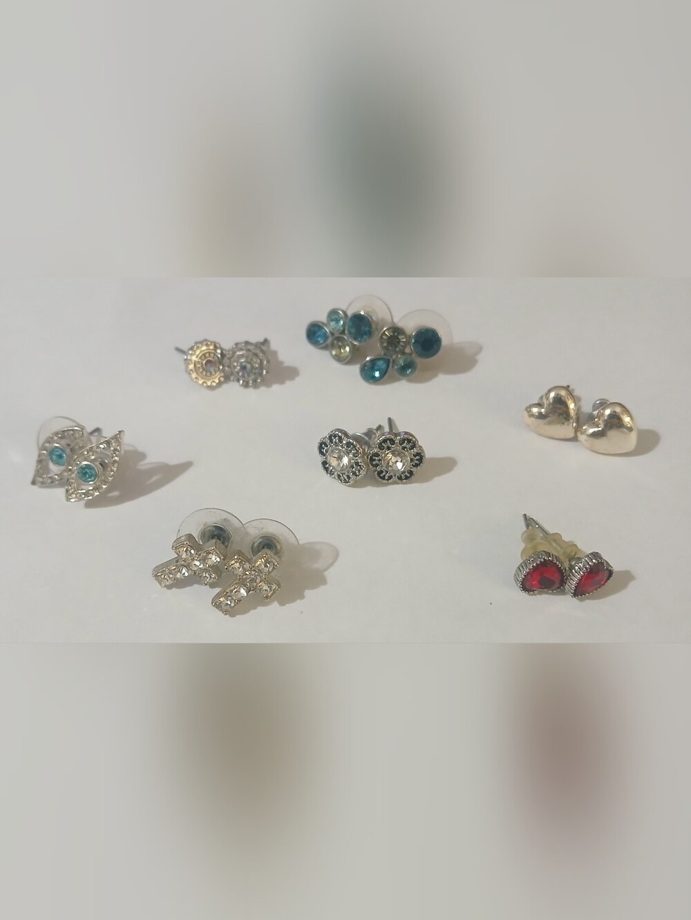 Silver-Tone Stud Earring Set